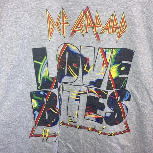 Def leppard loves bites graphic tee gray size XL - Picture 2 of 3